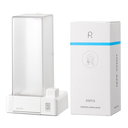 RYELEA 5X6Cm Makeup Remover Pad Organizer Press-To-Dispense Pad Storage Box Dispenser– Waterproof Bathroom Organizer for Vanity And Countertop