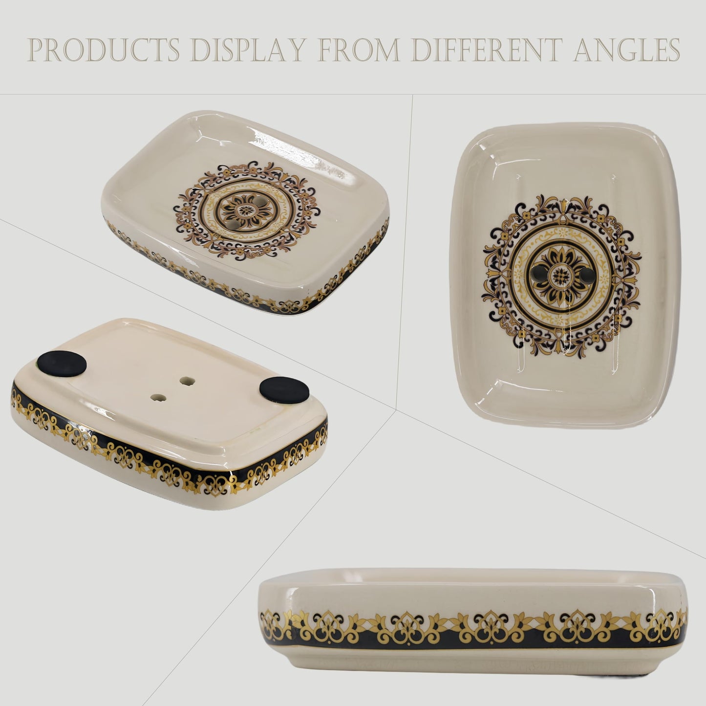 Elegant Ceramic Soap Dish with Drainage - Large, European-Style Bathroom Accessory for Home and Hotel Use
