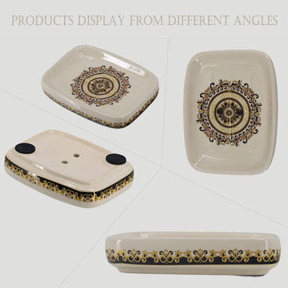 Elegant Ceramic Soap Dish with Drainage - Large, European-Style Bathroom Accessory for Home and Hotel Use