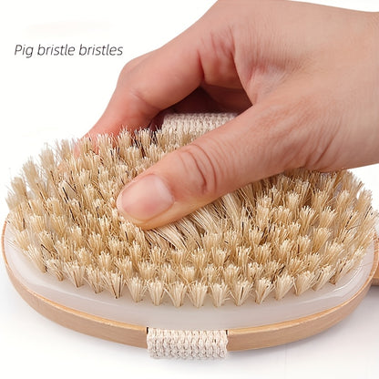 Soft Bath Back Massage Brushes Long Wooden Handle Bristle Brush Wet Dry Skin Body Exfoliating Scrubbers Bathroom Shower Tools
