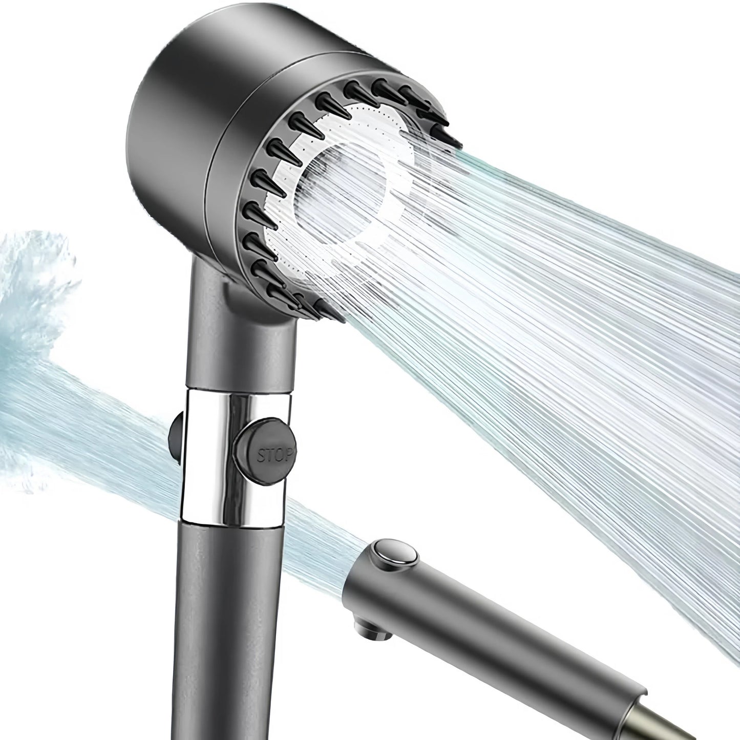 3-in-1 Handheld Shower Head with Scalp Massager, 4-in-1 Detachable Shower Head, High Pressure Water Filter, Plastic, Round Shape, for Skin & Hair Care, Softens Hard Water, Kitchen & Bathroom Accessory