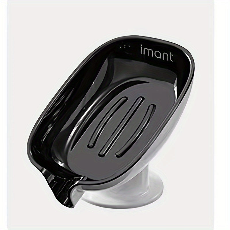 Elegant Oval Soap Dish - Durable Plastic, Self-Draining Design for Bathroom Use