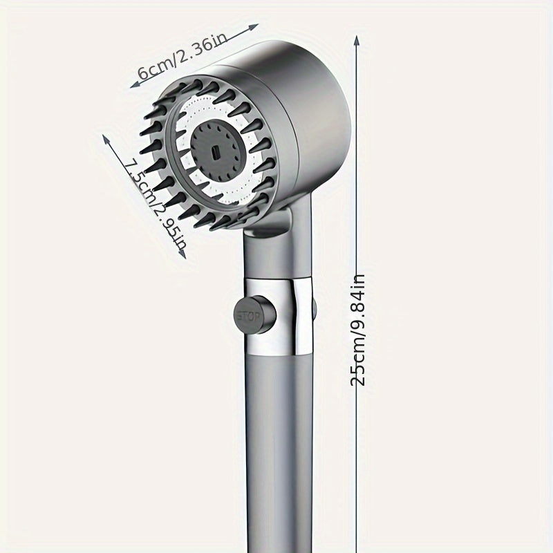 3-in-1 Handheld Shower Head with Scalp Massager, 4-in-1 Detachable Shower Head, High Pressure Water Filter, Plastic, Round Shape, for Skin & Hair Care, Softens Hard Water, Kitchen & Bathroom Accessory
