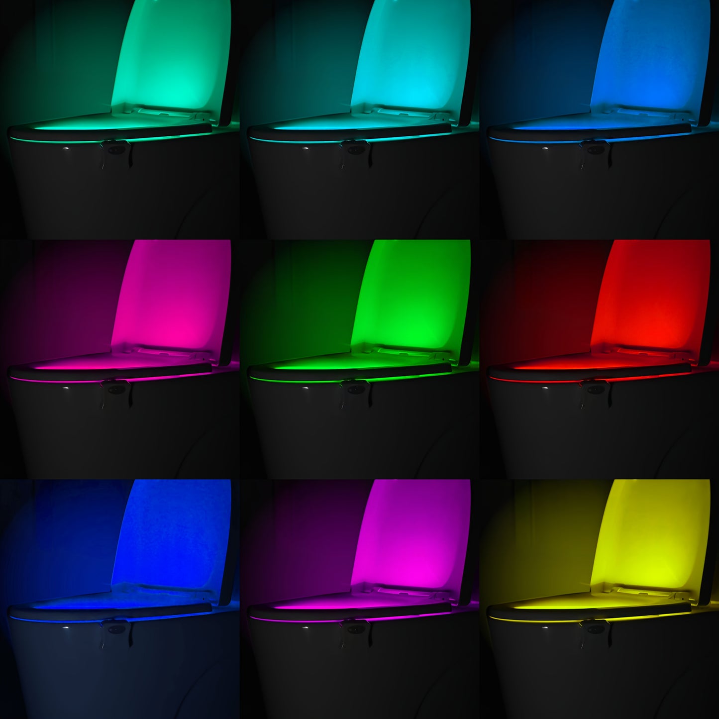 Setonr 1pc 16 Colors Human Motion Sensor Toilet Light Inside Toilet Bowl Bathroom LED Night Light for Toilet Bowl Christmas Gift