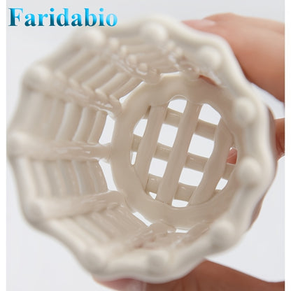 1Pc Hand Woven Ceramic Toothbrush Holder - Freestanding Toothpaste Storage Container for Bathroom Accessories, Non-Electric Organizer