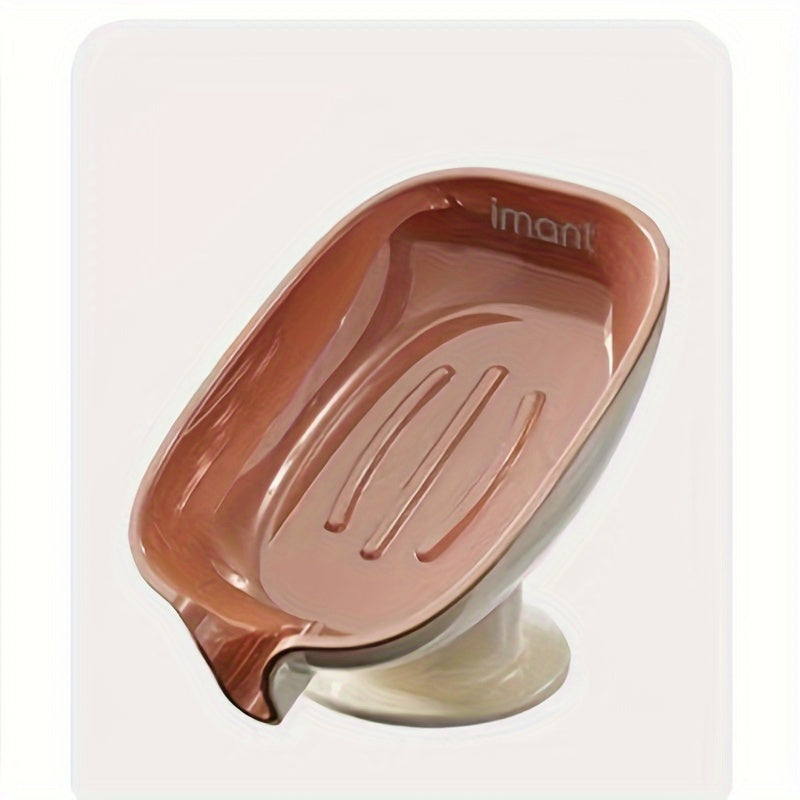 Elegant Oval Soap Dish - Durable Plastic, Self-Draining Design for Bathroom Use