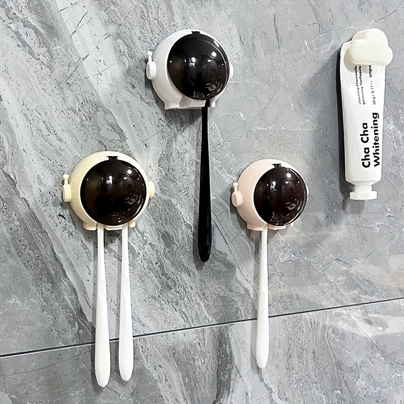 Wall-Mounted Toothbrush Holder with Dust Cover - No Drill, Upside Down Design for Electric & Manual Brushes, Space-Saving Bathroom Organizer