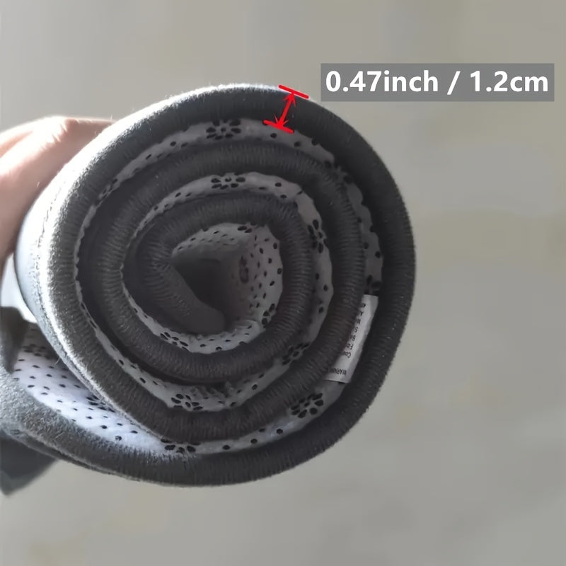 Non-Slip Bath Mat, Thickened Polyester Shower Door Rug, Half-Circle Entryway Foot Mat, Hand-Washable, Low Pile, Machine-Made, 660g/㎡, 1.2cm Thick, Kitchen & Bathroom Decor