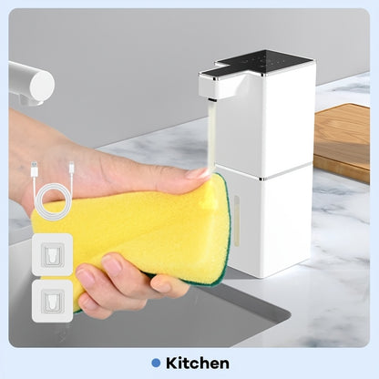 380ml Rechargeable Bathroom Liquid Dispenser Touchless Automatic Foaming Hand Soap Bottle Kitchen Detergent Dispenser