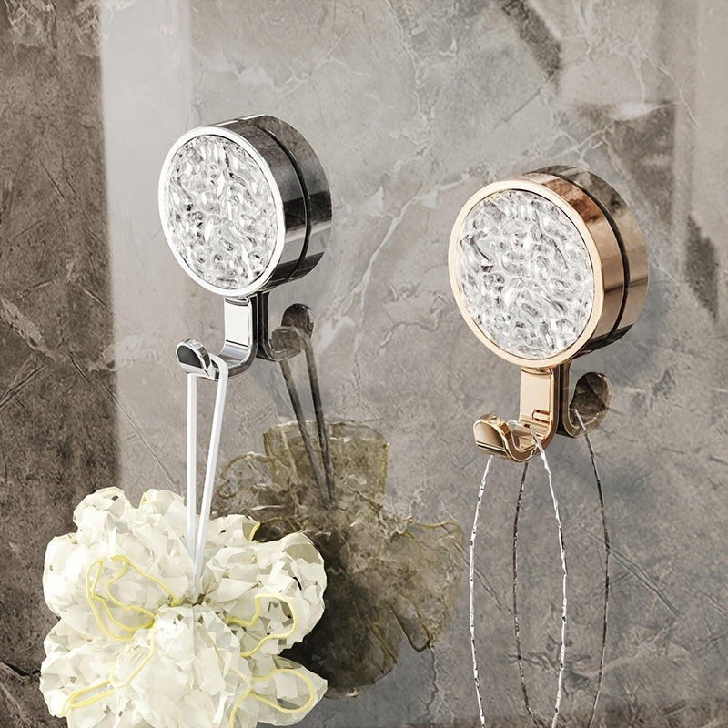 4pcs Modern Metal Wall Mount Hooks, Easy Install, Rotatable, Strong Adhesive, No Drilling Required, No Trace, for Bathroom Towel and Clothes Hanging