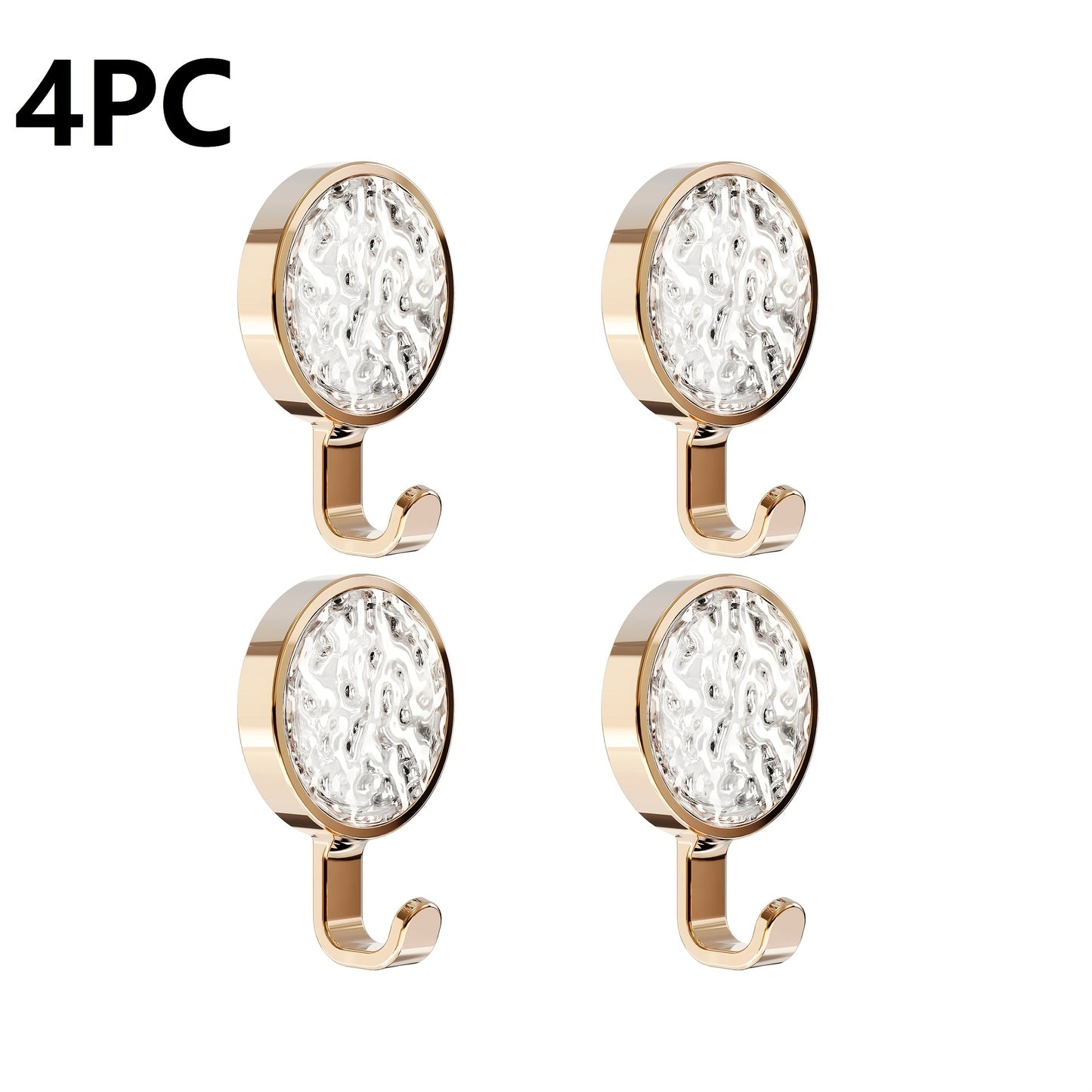 4pcs Modern Metal Wall Mount Hooks, Easy Install, Rotatable, Strong Adhesive, No Drilling Required, No Trace, for Bathroom Towel and Clothes Hanging
