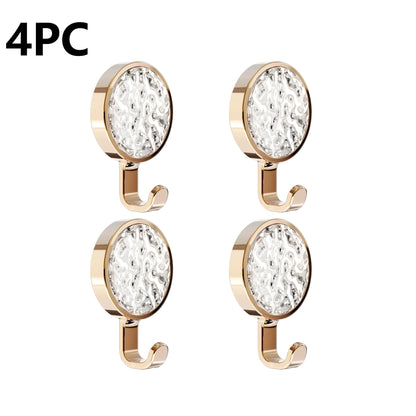 4pcs Modern Metal Wall Mount Hooks, Easy Install, Rotatable, Strong Adhesive, No Drilling Required, No Trace, for Bathroom Towel and Clothes Hanging