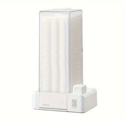 RYELEA 5X6Cm Makeup Remover Pad Organizer Press-To-Dispense Pad Storage Box Dispenser– Waterproof Bathroom Organizer for Vanity And Countertop