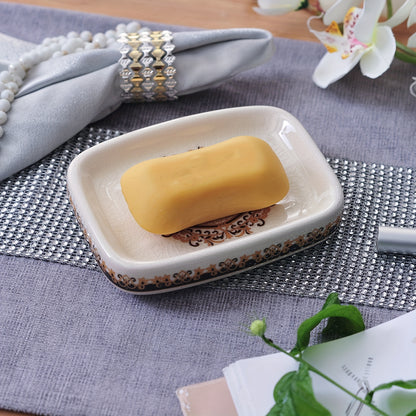 Elegant Ceramic Soap Dish with Drainage - Large, European-Style Bathroom Accessory for Home and Hotel Use