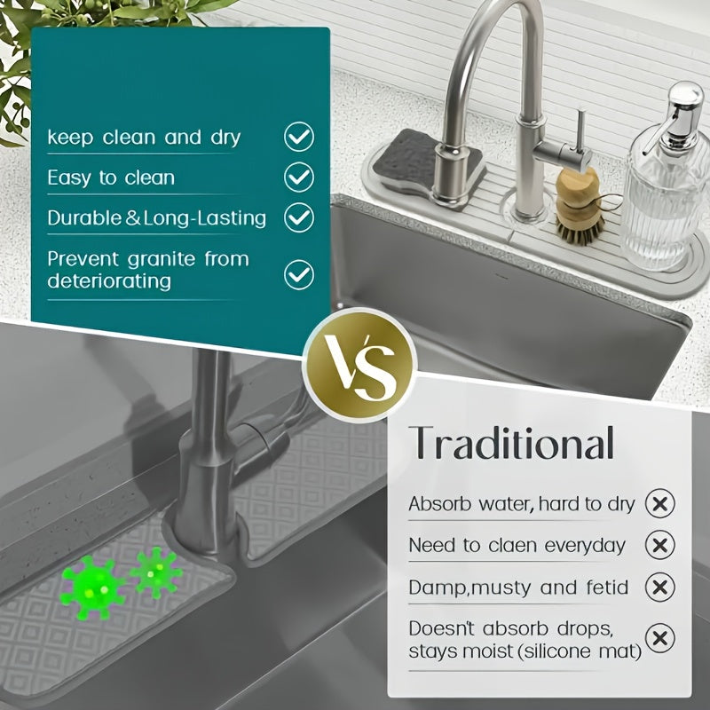 Fast-Dry Diatomaceous Earth Vanity Tray - Absorbent, Non-Slip Countertop Organizer for Bathroom & Kitchen Sink, Multi-Purpose Storage with Unique Stripe Design